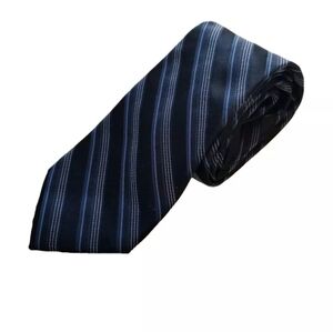 Calvin Klein Navy Blue Striped Regiment Tie 57 in